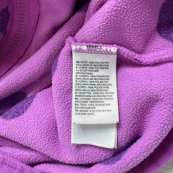 THE NORTH FACE Purple Pink Polka Dot Fleece Full Zip Hoodie Size 5T Kids Pockets - Picture 4 of 7